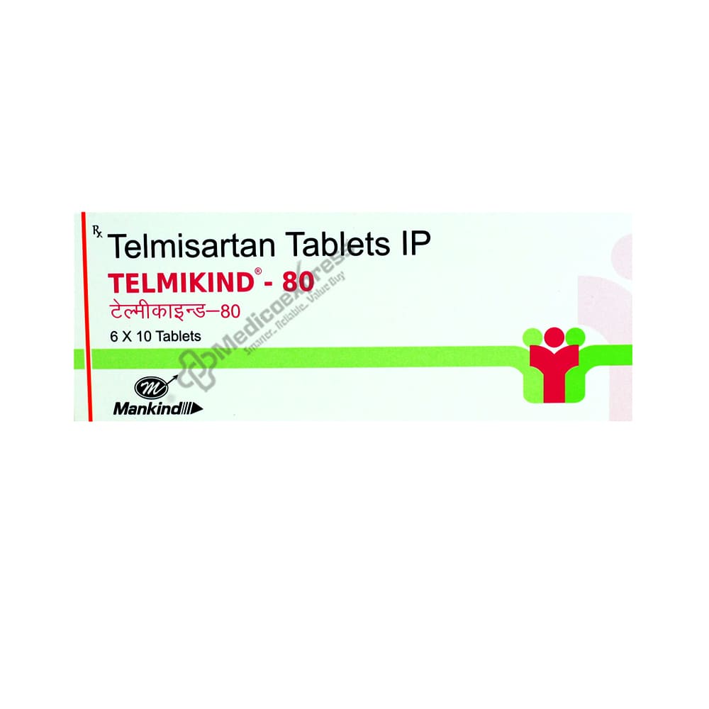 Telmikind 80mg Tablet 10's