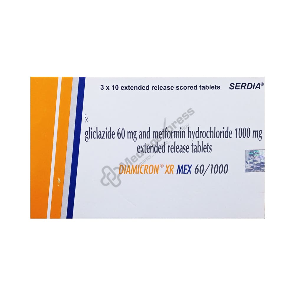 Diamicron XR Mex 60/1000 Tablet 10's