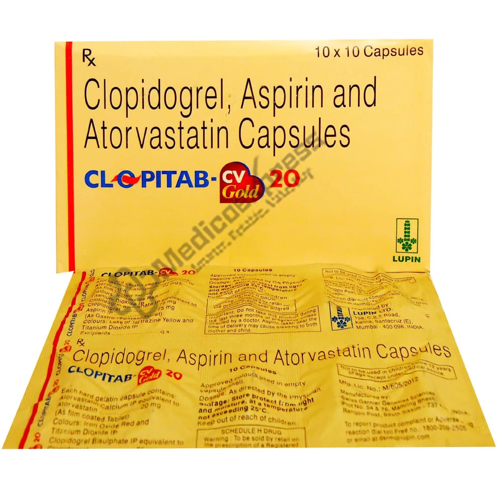 ClopiTablet Cv Gold 20mg Capsule 10's